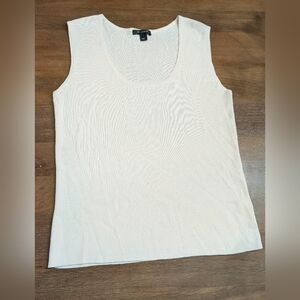 St. John Cream Ribbed Tank Top